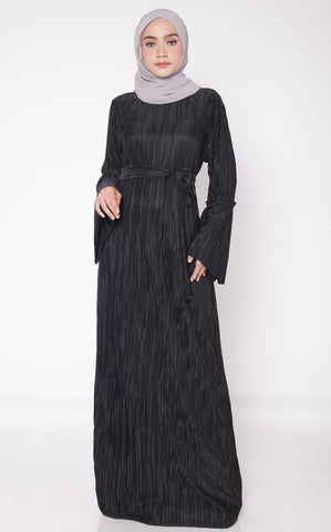 Layla pleated dress Black - SplendoraChic