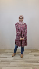 Maia printed puff tiered tunic