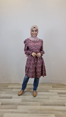 Maia printed puff tiered tunic