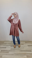 Nova satin drawstring tunic