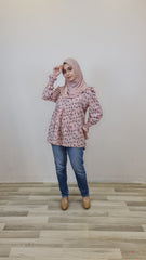 Nora printed tiered puff top #6 Pink