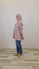 Nora printed tiered puff top #6 Pink