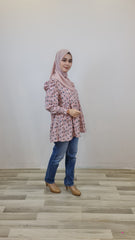 Nora printed tiered puff top #6 Pink