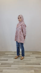 Nora printed tiered puff top #6 Pink