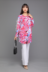 Fleur ironless tunic Pink