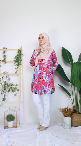 Fleur ironless tunic Pink