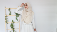 Malika satin instant shawl Cream