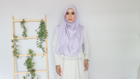 Malika satin instant shawl Lavender