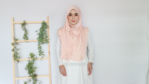 Malika satin instant shawl LightApricot