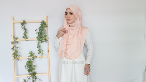 Malika satin instant shawl LightApricot