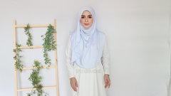 Malika satin instant shawl PastelBlue