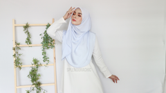 Malika satin instant shawl PastelBlue