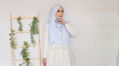 Malika satin instant shawl PastelBlue