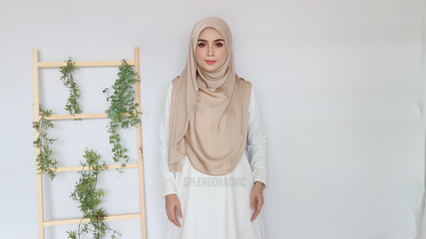 Malika satin instant shawl Champagne