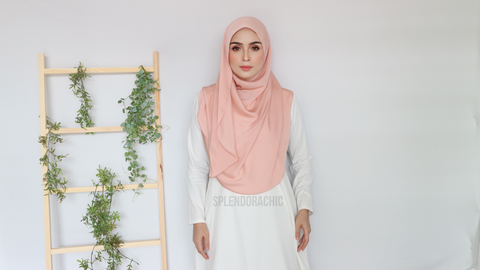 Malika satin instant shawl DarkApricot