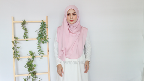 Malika satin instant shawl Pastelpink