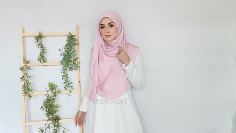 Malika satin instant shawl Pastelpink