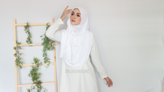 Malika satin instant shawl PearlWhite