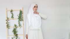 Malika satin instant shawl PearlWhite