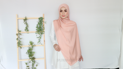 Malika satin long shawl Darkapricot