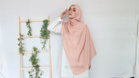 Malika satin long shawl Darkapricot