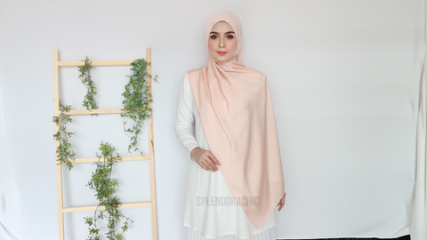 Malika satin long shawl LightApricot