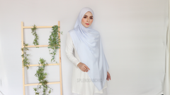 Malika satin long shawl PastelBlue