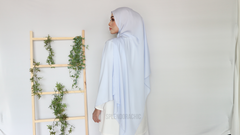 Malika satin long shawl PastelBlue