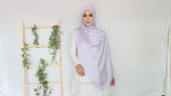 Malika satin long shawl Lavender