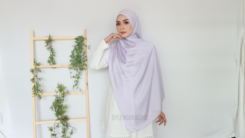 Malika satin long shawl Lavender