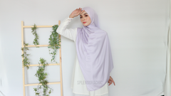 Malika satin long shawl Lavender