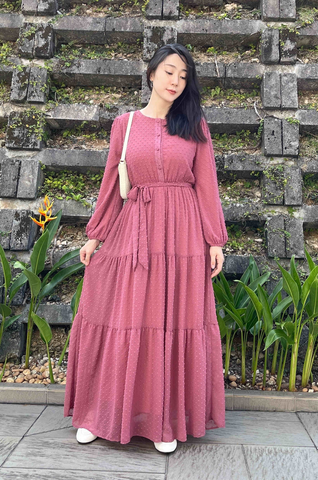 Arianna tiered dress Rosepink