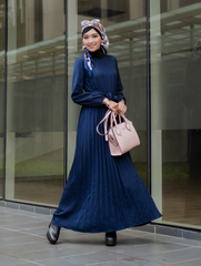 Selena pleated skirt dress Navy