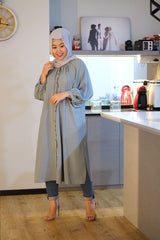 Amyra balloon sleeve oversized long tunic