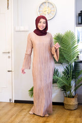 Layla pleated dress Nudebrown