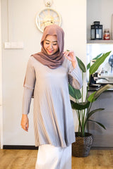 Long pleated babydoll tunic