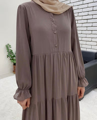 Cassie tiered dress Chestnut