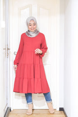 Eliza plain tiered midi tunic