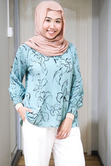 Jasmine printed pleated top