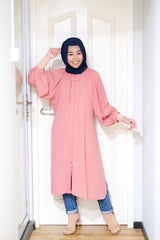 Amyra balloon sleeve oversized long tunic