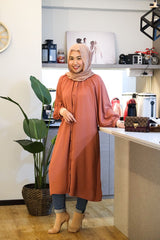 Amyra balloon sleeve oversized long tunic