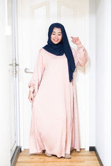 Pleated flair jubah with zip