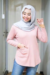 Waffle knit hilow top