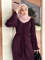 Layla pleated dress Mulberry