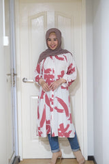 Amyra printed balloon sleeve oversized long tunic #1