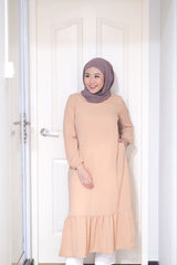 Myza long midi tunic Nude M