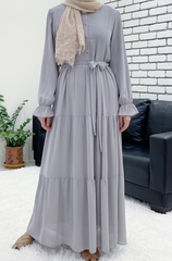 Cassie tiered dress Grey