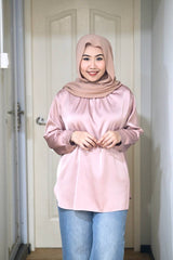 Nora high neck satin top