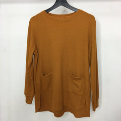 Waffle knit pocket top