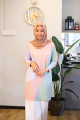 3-colour pleated tunic Lavender